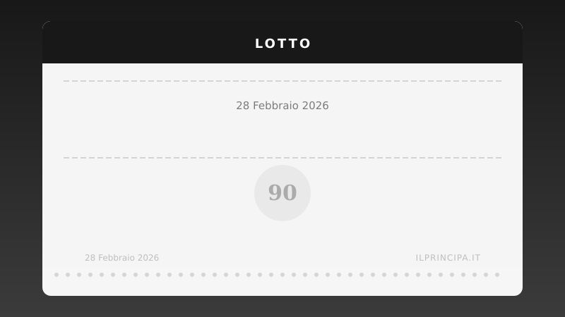 Lotto 28 febbraio 2026: ecco i numeri sorteggiati su tutte le ruote