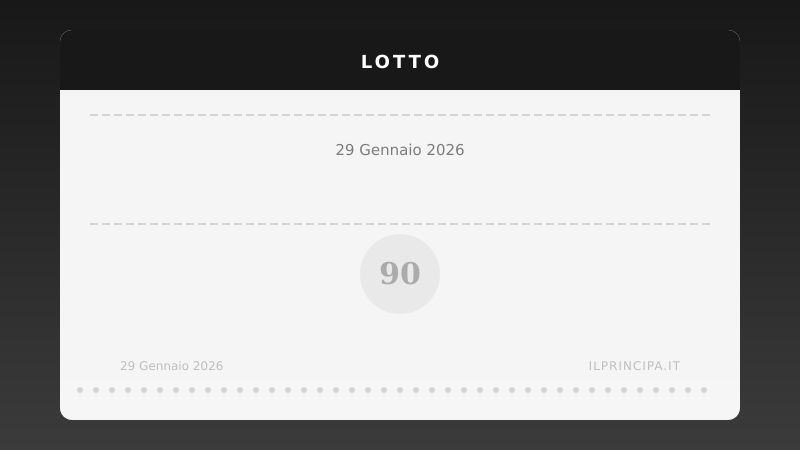Risultati Lotto 29 gennaio 2026: la tabella completa