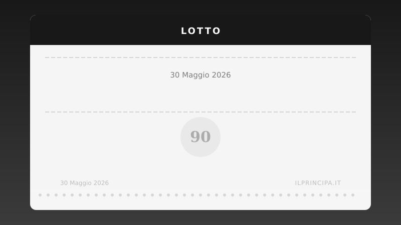 Estrazione Lotto 30 maggio 2026: numeri vincenti del concorso n. 87